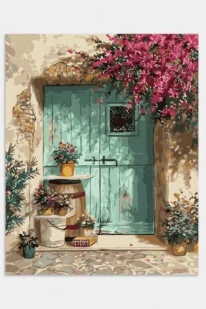 Flowery front door