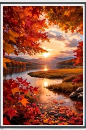 Autumn Sunset Landscape - DIY Craft Project 30*40