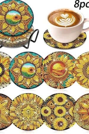 Sunflower Pattern Diamond Painting Coasters