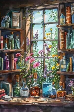 Books And Potions - DIY Craft Project 30*40