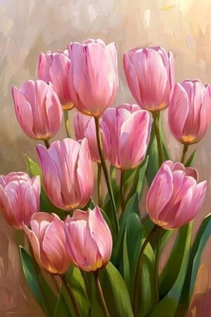 Floral Tulip Design - DIY Craft Project 30*40