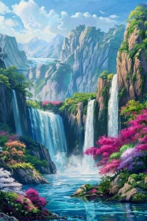 Waterfall - DIY Craft Project 30*40