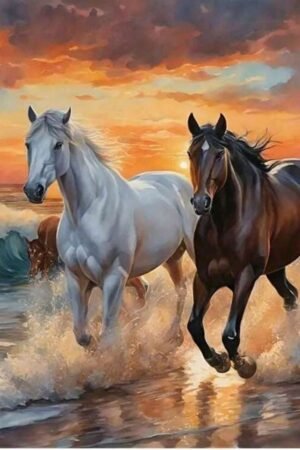 Running Horses - DIY Craft Project 40*40