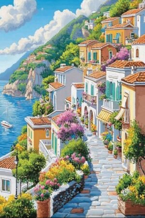 Landscape Town - DIY Craft Project 30*40