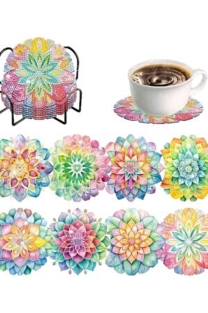 Floral Diamond Painting Coasters Set