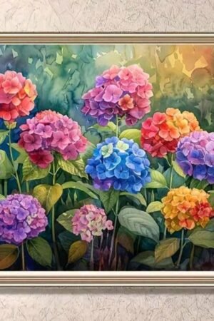 Hydrangea field - DIY Craft Project 40*50