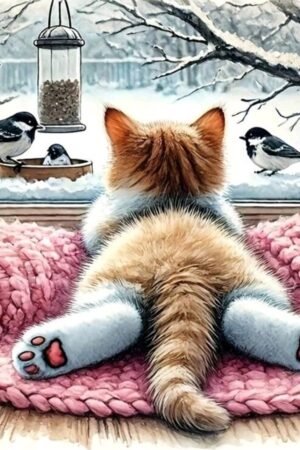 Cat At The Window - DIY Craft Project 40*40