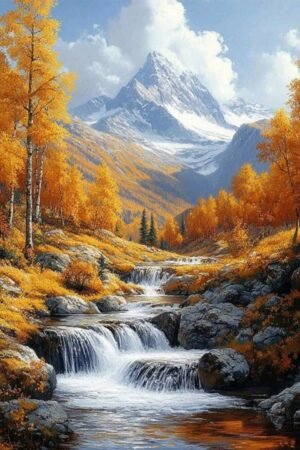 Autumn Mountain - DIY Craft Project 30*40