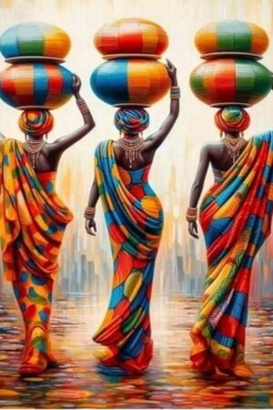 Three Women African Style - DIY Craft Project 30*40