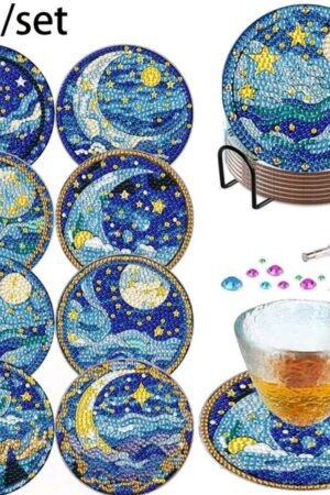 Moon And Stars Diamond Painting Coasters Set