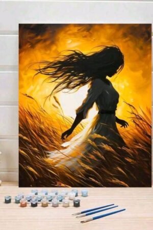 Lady And Wheat Field