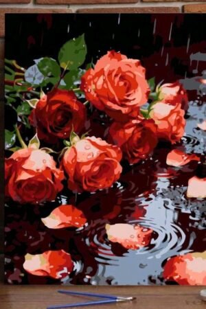 Rainy Night Red Rose