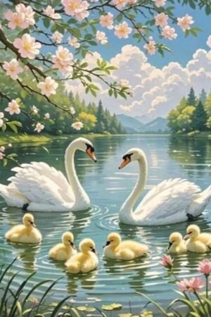Swan Lake  - DIY Craft Project 30*40