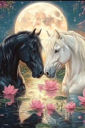 Black & White Horses  40*40